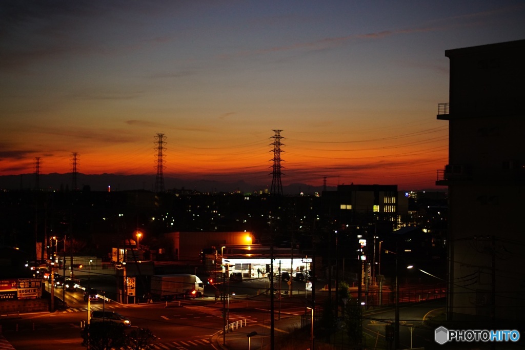 コストコから撮った夕景