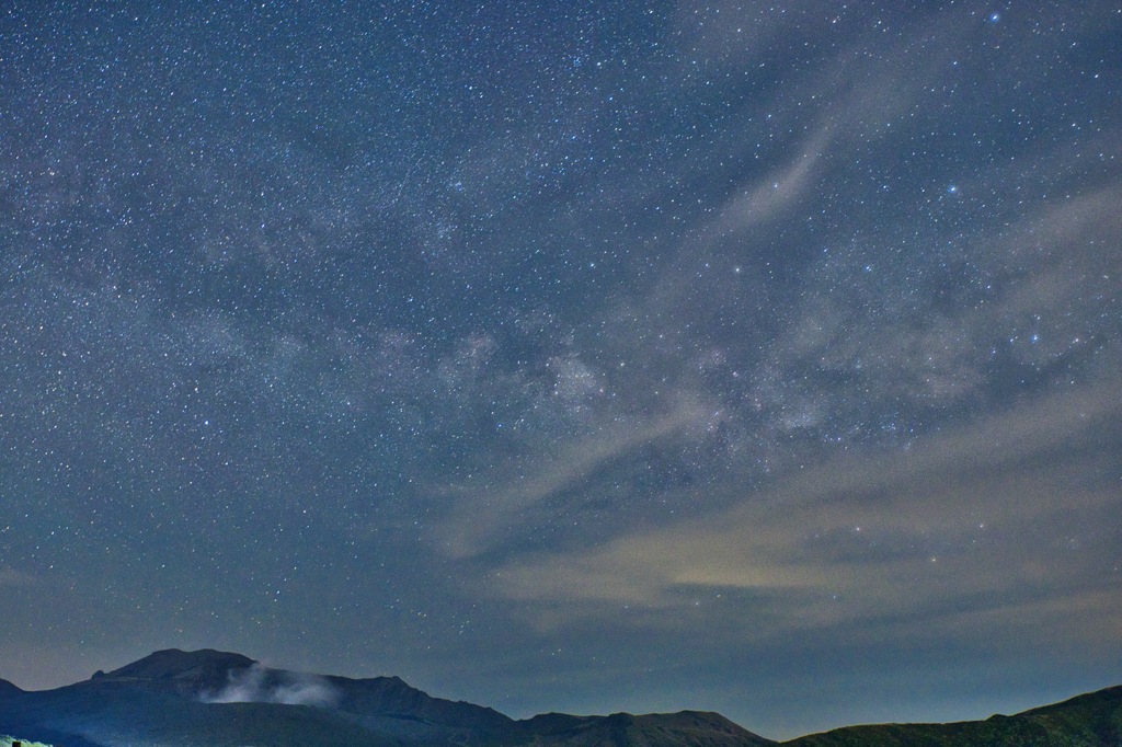 草千里で星空撮影