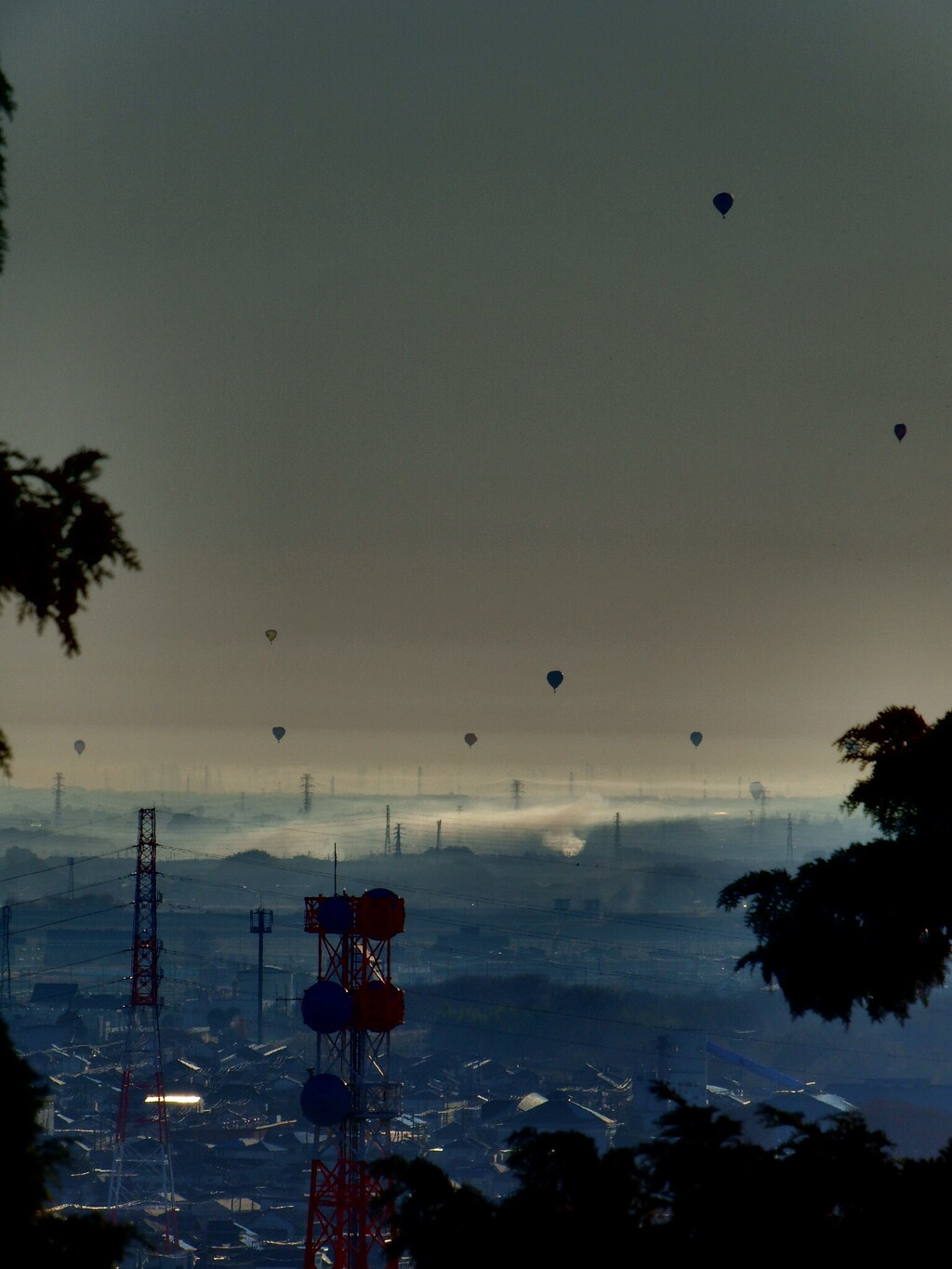 気球が飛ぶ朝