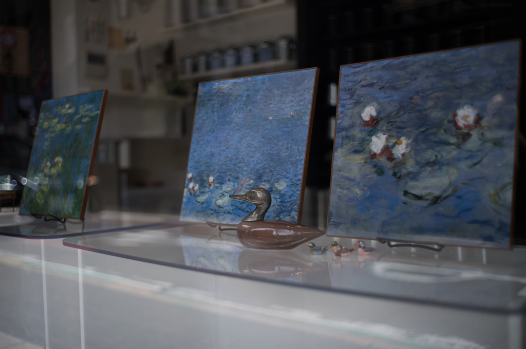 モネをバックに