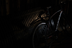 格子と自転車の共演