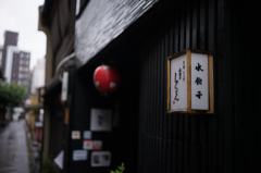 雨の中の水餃子