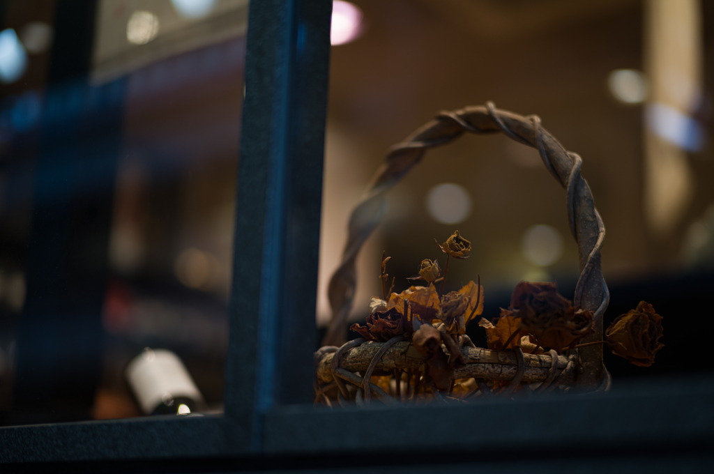 窓からの風景。ドライフラワー