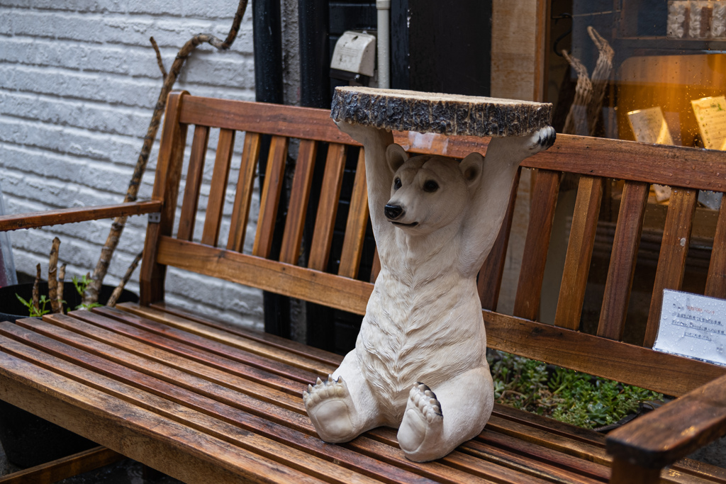 雨の日のお出かけ　白熊万歳