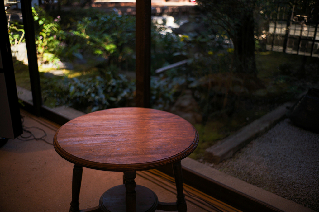 庭を眺めて