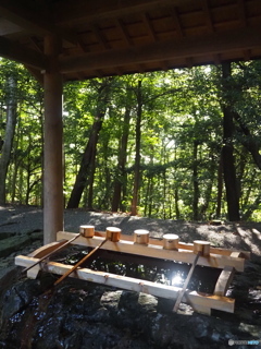 月読宮手水舎キラキラ