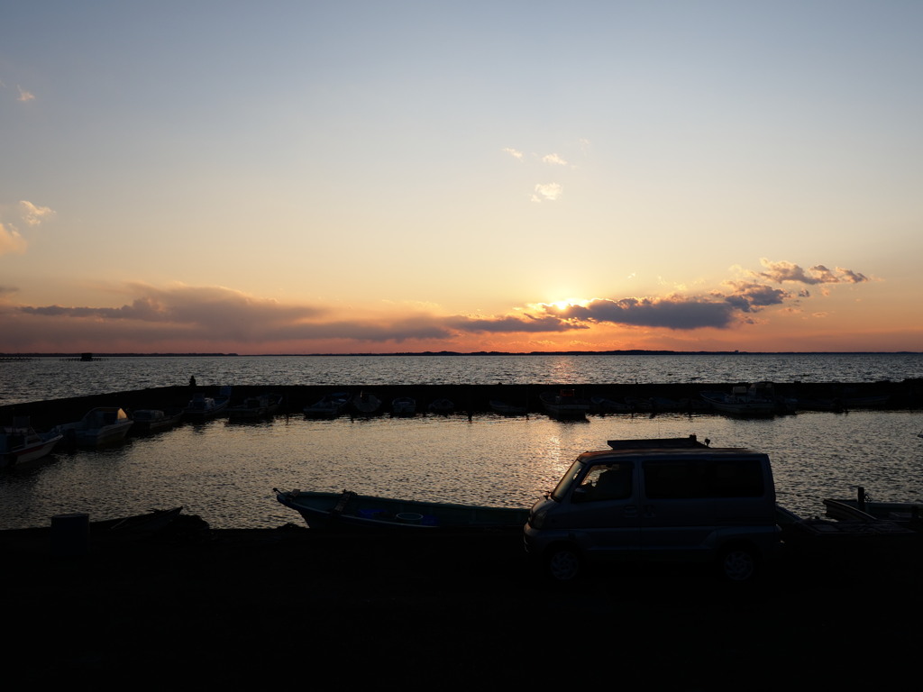 もうすぐ日が落ちるよー