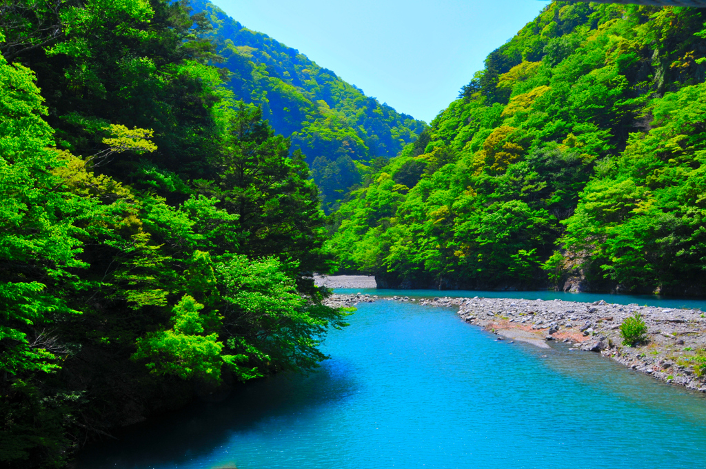 寸又峡　夢の吊り橋から