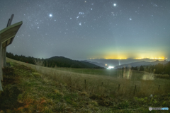 西天城高原から西の星空（対角魚眼）