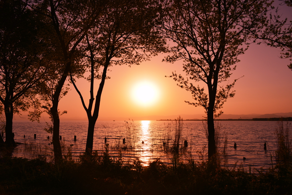 琵琶湖の夕暮れパート1
