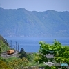 函館山を背に走る