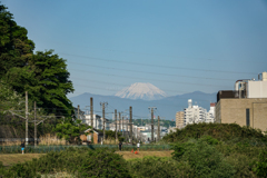 鶴見川から見た富士山