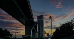 夕焼けの若洲海浜公園から