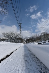 雪の歩道