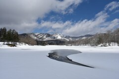 雪と湖と山