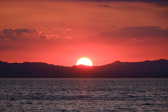 浅虫温泉の夕日