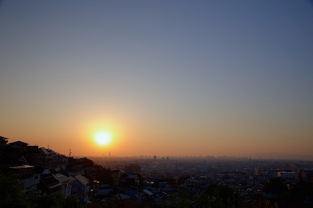 石切秋の夕暮れ