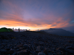 山岳の夕日