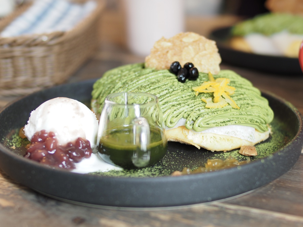 抹茶のパンケーキ