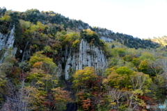 柱状節理と紅葉
