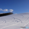 雪原に走行跡