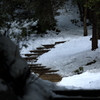 残雪と階段