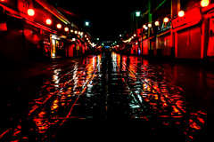 夜の善光寺仲見世通り