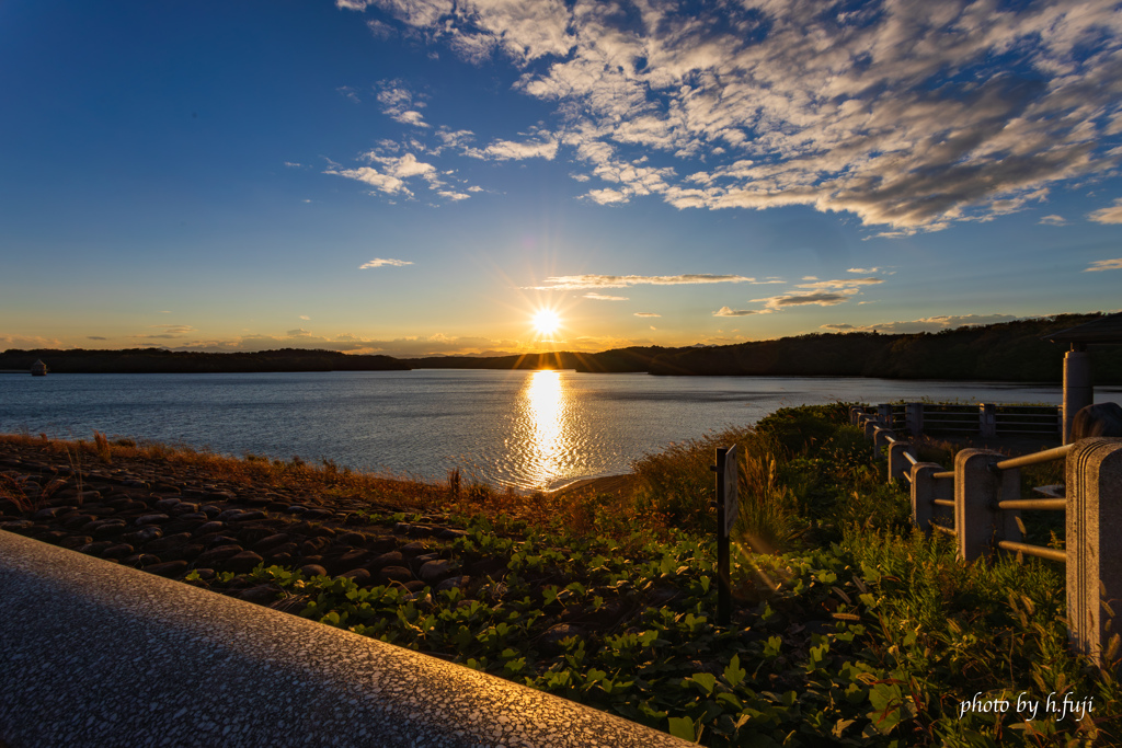 sayama lake sunset view