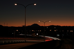 陸橋から眺める光跡