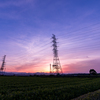 鉄塔のある夕景