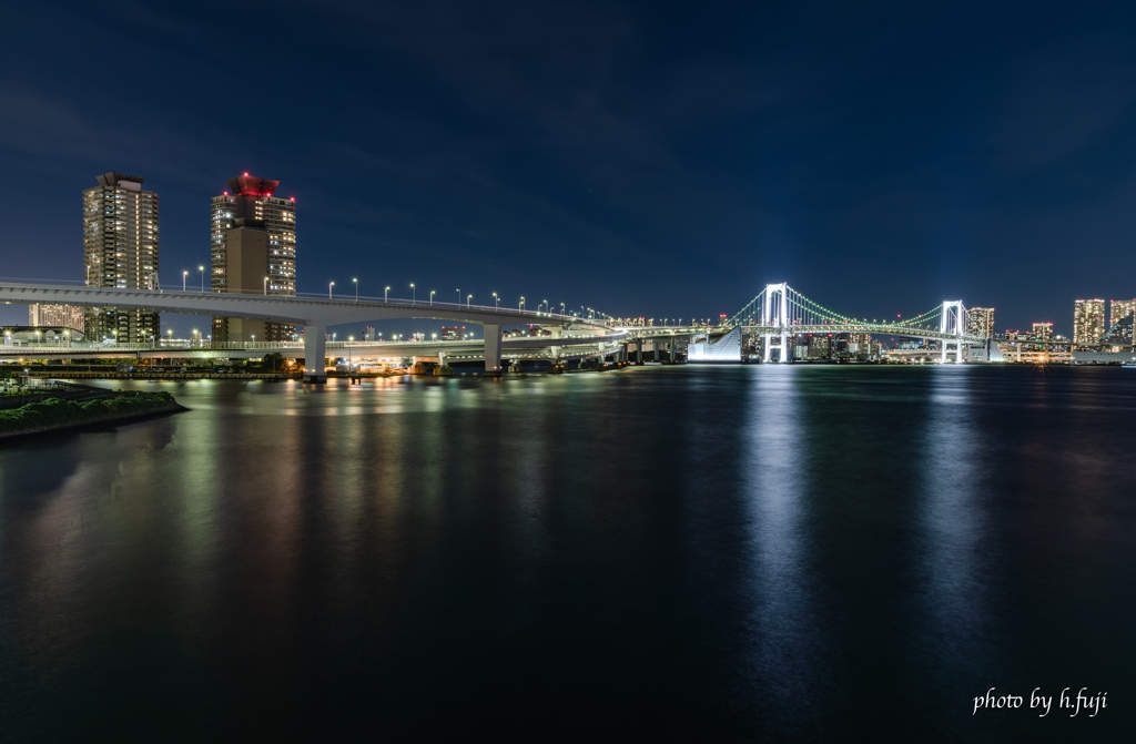 rainbow bridge night view