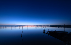 blue hour riflection