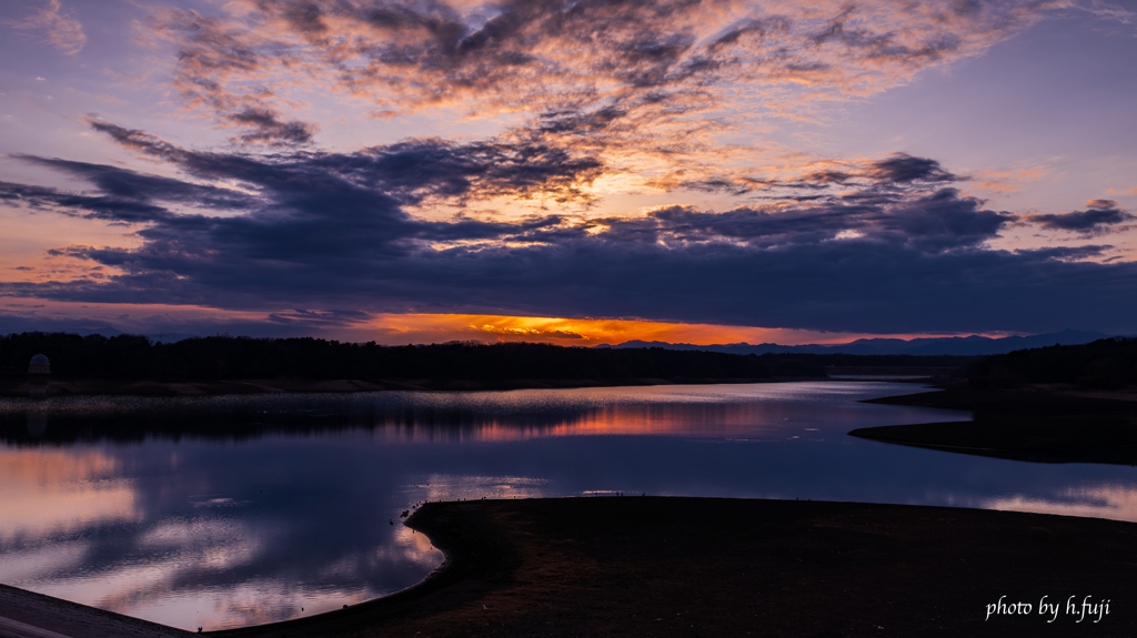 多摩湖の夕景①