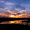 多摩湖の夕景