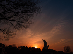 夕暮れ太陽