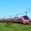 青空とピンク電車