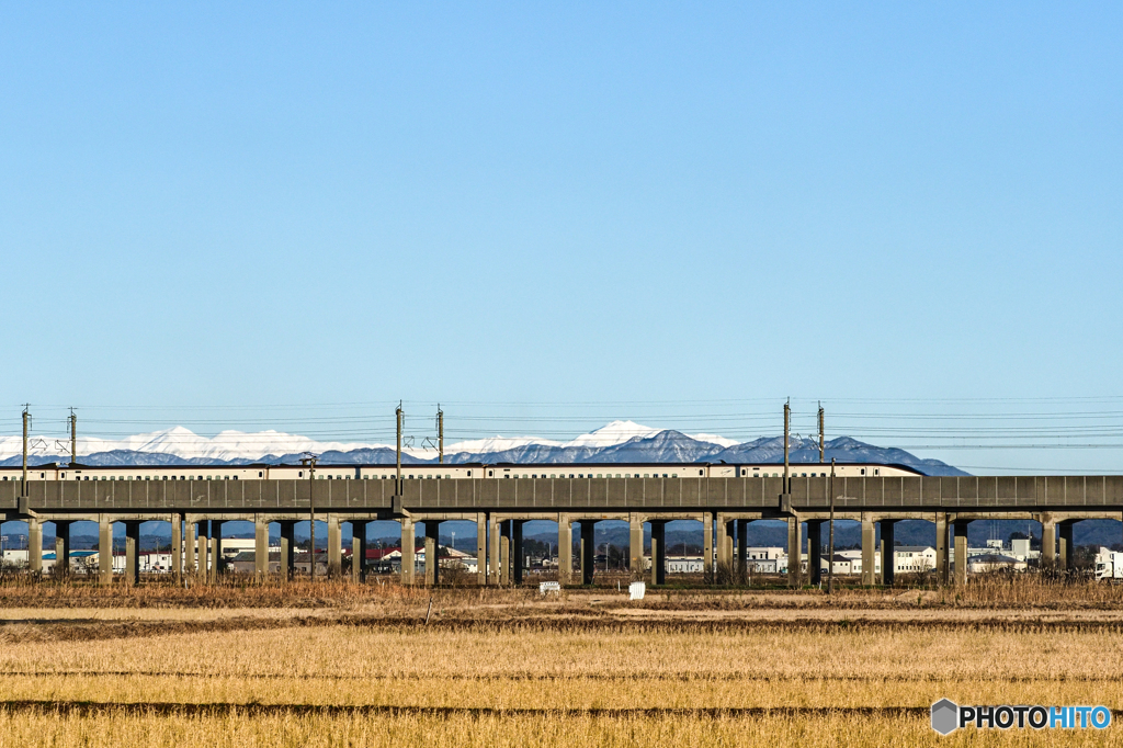飯豊連峰は真っ白