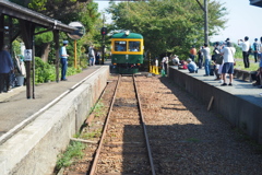 間もなく月潟駅到着です