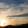 六甲山系に沈む夕陽