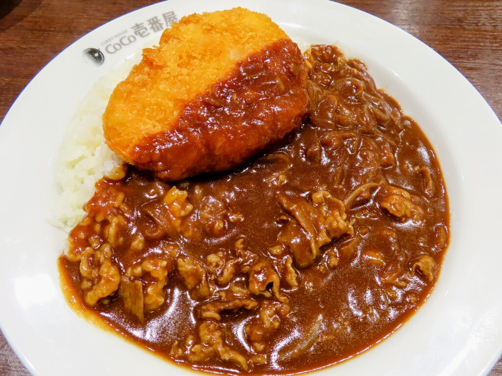 ハッシュドビーフ、エビカツトッピング