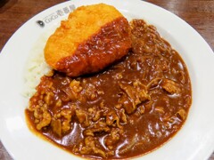 ハッシュドビーフ、エビカツトッピング