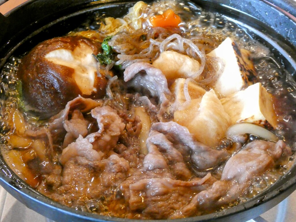 すき鍋定食のすき鍋