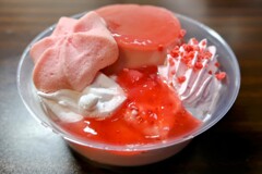 あまおう苺プリンのアラモード