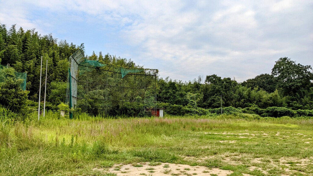 草の多い野球場