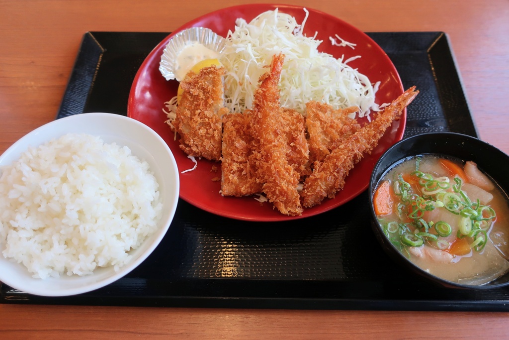 エビ・ロースカツ定食