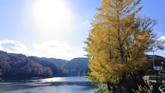 秋晴れの三河湖