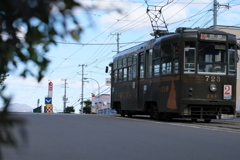 路面電車の走る街　青柳町停留所