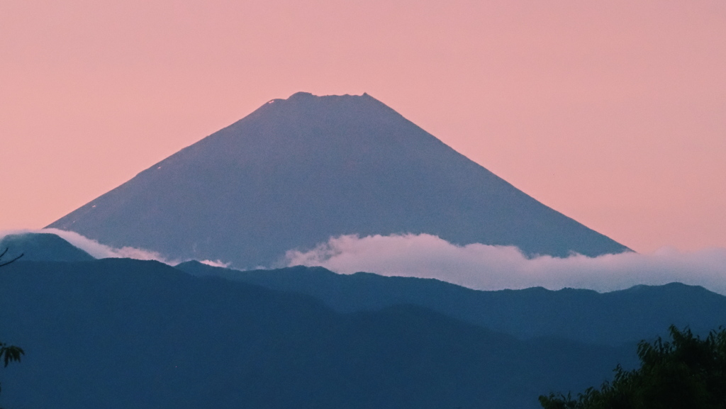 朝の富士　１