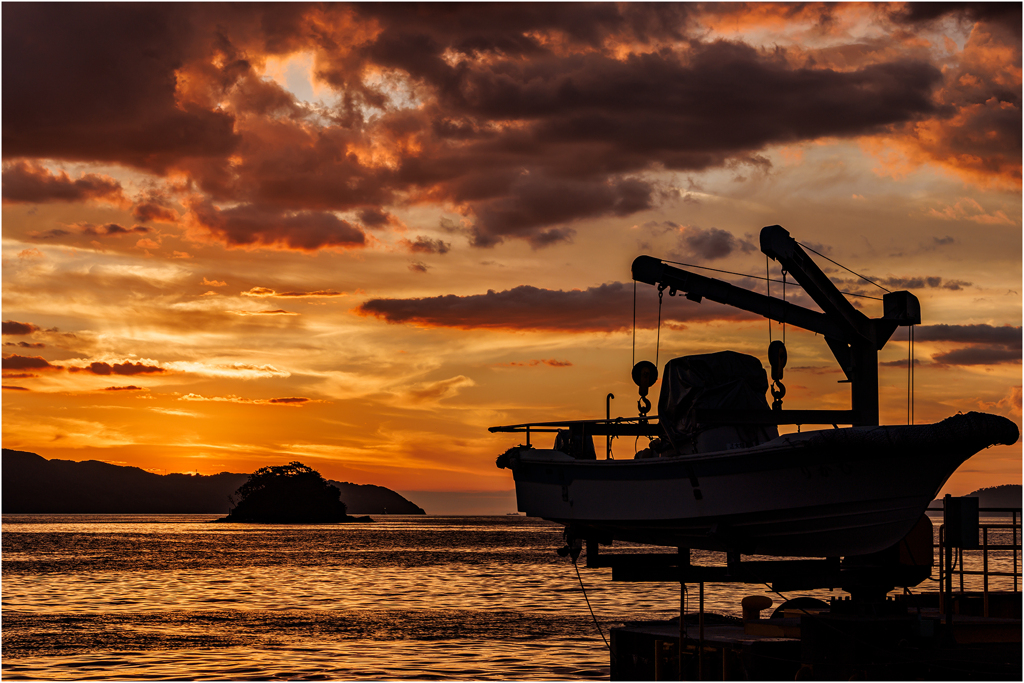博多湾の夕日2