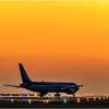 夕暮れの空港